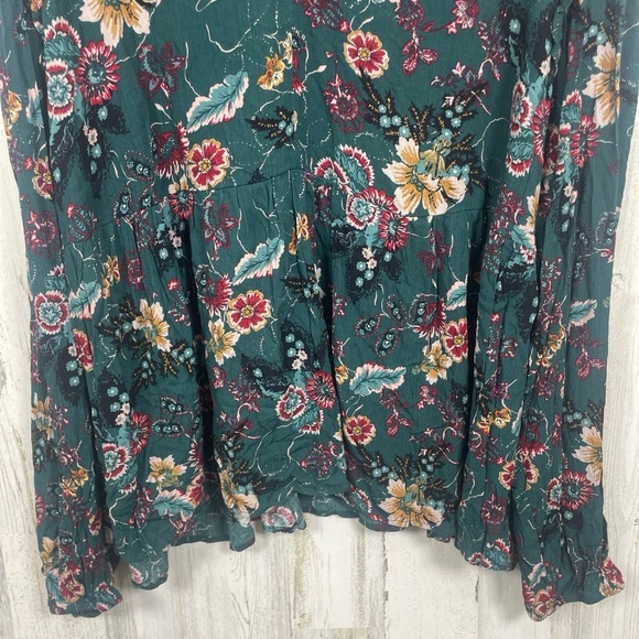Nurture by Westbound Woman Floral Babydoll Blouse Size 3X‎ Boho Moody Green Plus - Picture 4 of 10